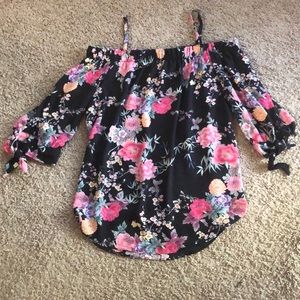 I.N. San Francisco Blouse top Floral print SZ L